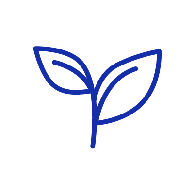 Green leaf growth icon