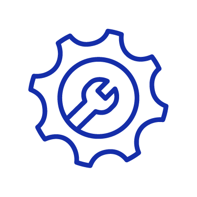 Gear and wrench maintenance icon
