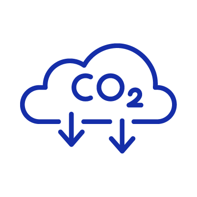 CO₂ cooling cloud with downward arrows