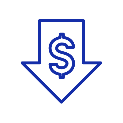 Dollar symbol with downward arrow