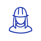 Technician wearing hard hat