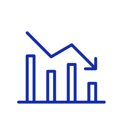 Downward trend chart showing reduced pressure
